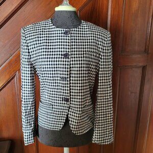 Jones New York Womens Houndstooth Blazer Jacket Size 4